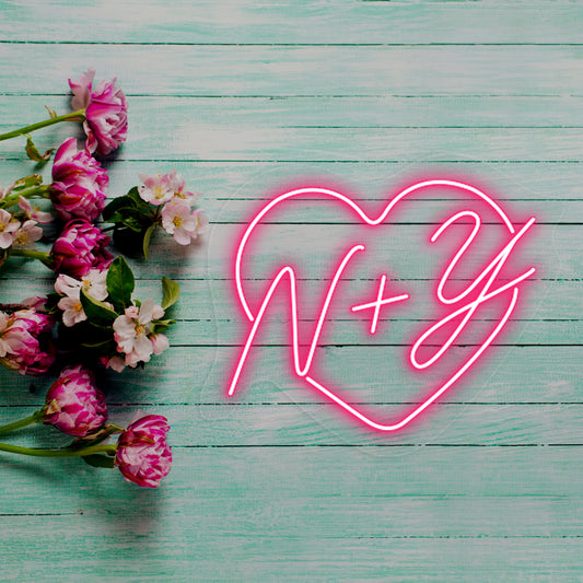 Heart Initials Neon Sign